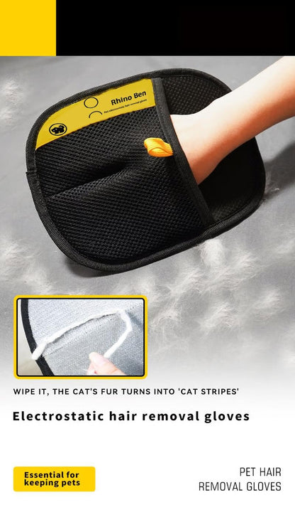 ⚡ 50K+ SOLD! 🎁Reusable Electrostatic Pet Hair Removal Glove - Works on Clothes, Couch, Car & All Fabric Surfaces