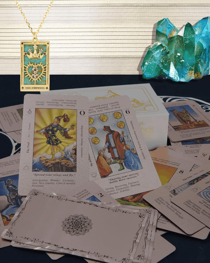 🔮50% OFF NOW! ✨ Witchy Cauldron Tarot Card Set – Rose Gold Accents, Complete Guide Book & Velvet Pouch 🎴📖