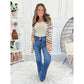 👖Hot Sale 49% Off🔥High Rise Non Distressed Vintage Bootcut-jeans med frynsete hem