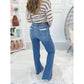 👖Hot Sale 49% Off🔥High Rise Non Distressed Vintage Bootcut-jeans med frynsete hem