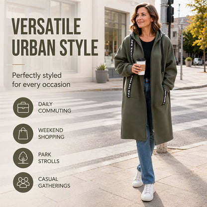 🧥Women's Hooded Long Sweatshirt – Cozy, Warm & Perfect for Fall & Winter