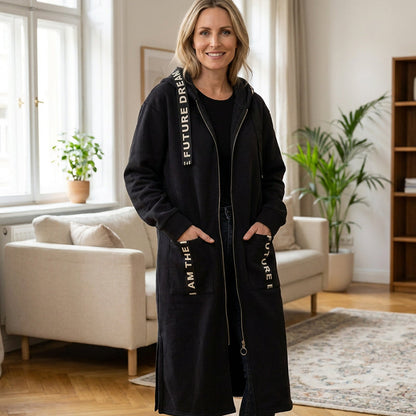 🧥Women's Hooded Long Sweatshirt – Cozy, Warm & Perfect for Fall & Winter