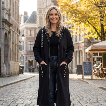 🧥Women's Hooded Long Sweatshirt – Cozy, Warm & Perfect for Fall & Winter