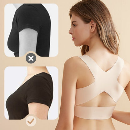 💖 🚗Delivered within five working days🔥⚡ Front-fastening criss-cross strap, wire-free posture-correcting bra ✨