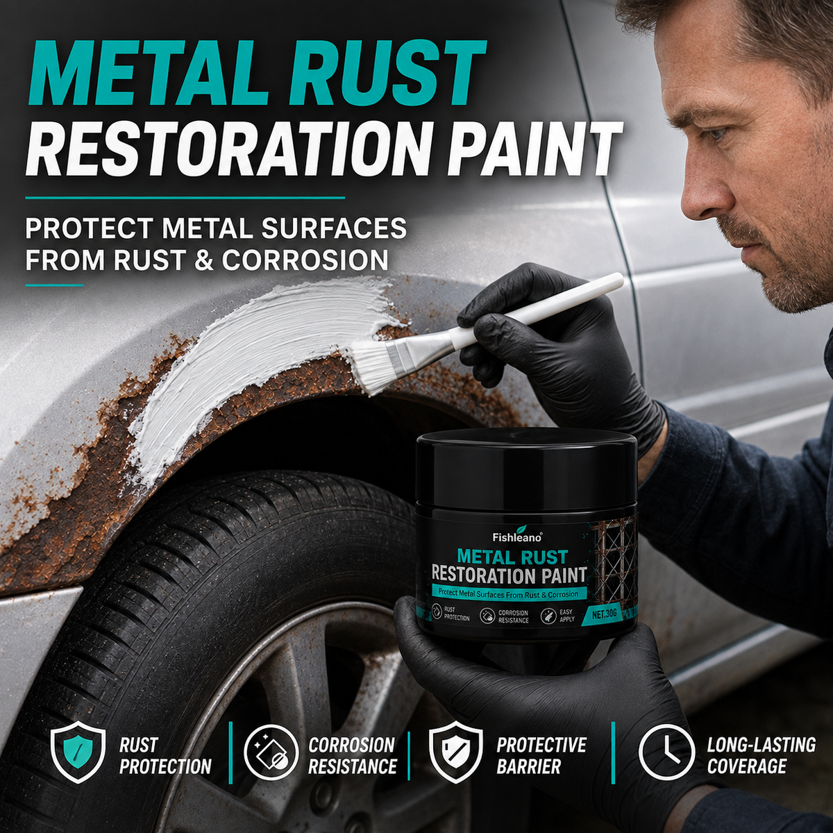 🛡️✨Metal Rust Protection Black Repair Paste – Restores rusty gates, railings & tools. Forms protective coating – no need to replace!