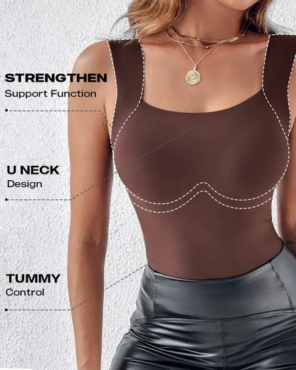 💐 Women’s U-Neck Tank Tops with Built-In Bra
