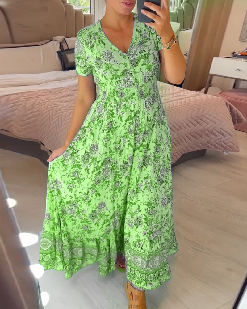 💃Floral Print V-neck Dress