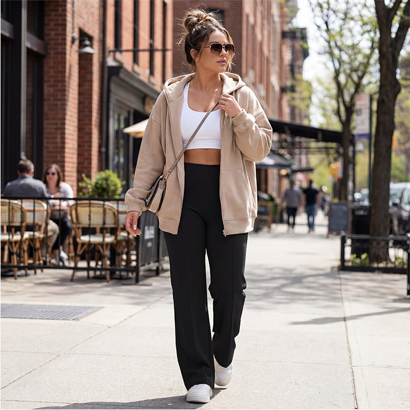 🧘‍♀️Women's High Waist Wide Leg Pants – Soft stretch fabric, gentle tummy control! Flattering fit for every shape. Easy pull-on, no tricky buttons. Your everyday essential. 🧵🦵