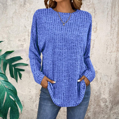 🎁Casual Long-Sleeve Top – Soft Knit, Loose Fit & Versatile Style for All Body Types 🌸🧥