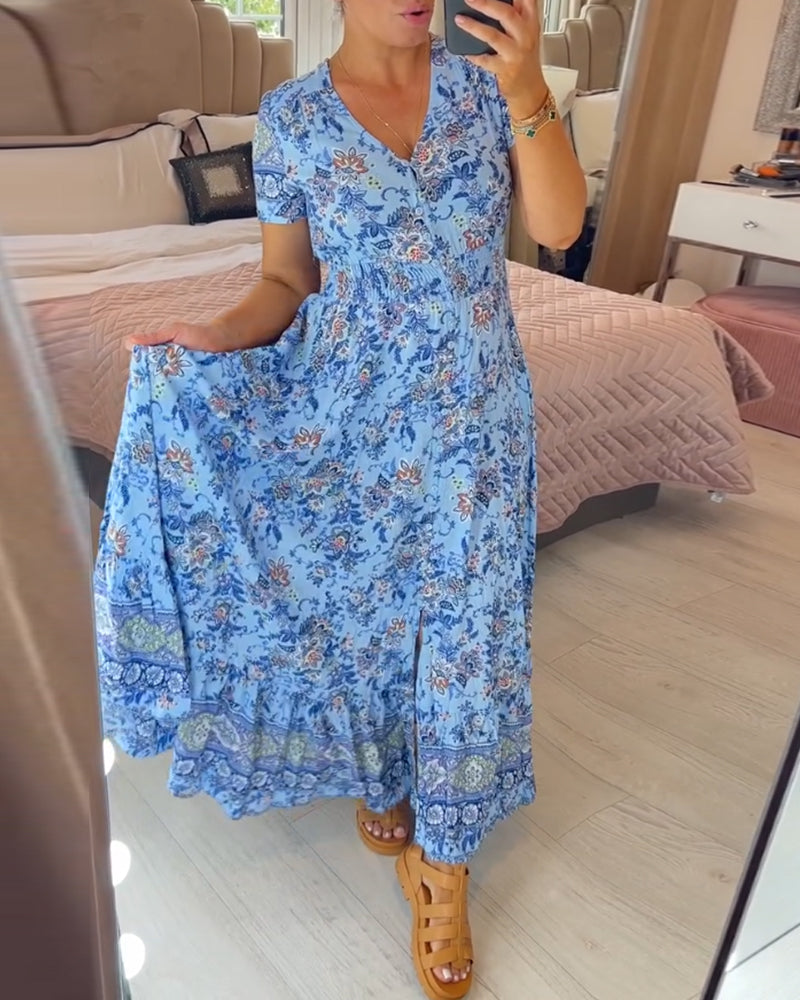 💃Floral Print V-neck Dress