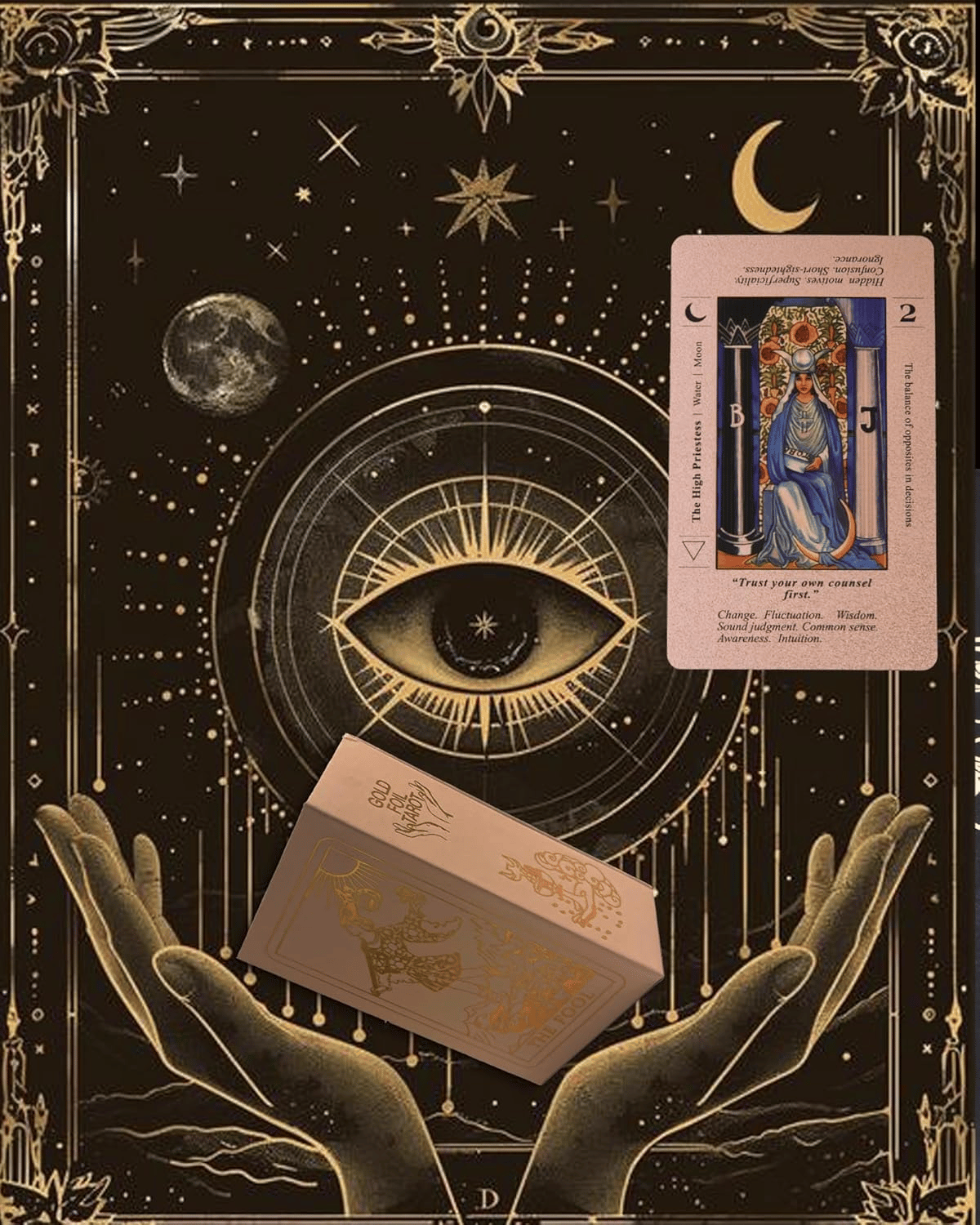 🔮50% OFF NOW! ✨ Witchy Cauldron Tarot Card Set – Rose Gold Accents, Complete Guide Book & Velvet Pouch 🎴📖