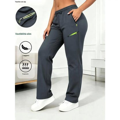 🔥Women’s Straight-Leg Cargo Trousers – Elastic Waist, 6-Pocket Casual Pants for Work, Travel & Everyday Wear 👖✨ 3