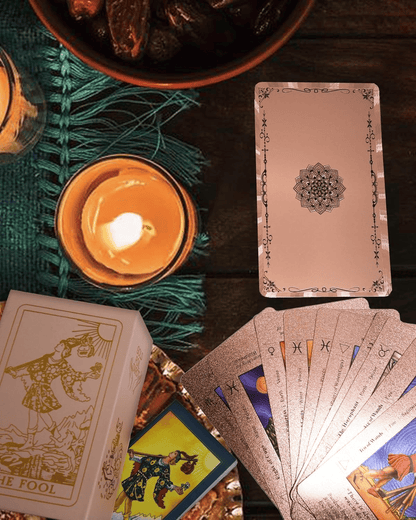 🔮50% OFF NOW! ✨ Witchy Cauldron Tarot Card Set – Rose Gold Accents, Complete Guide Book & Velvet Pouch 🎴📖