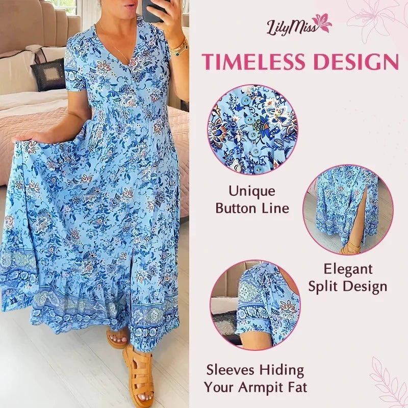 💃Floral Print V-neck Dress