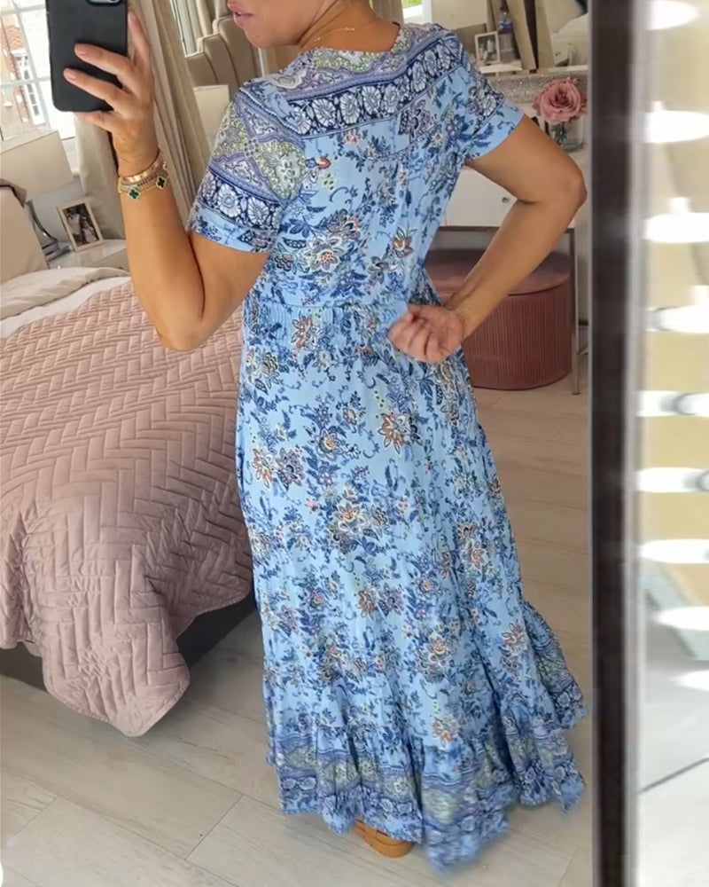 💃Floral Print V-neck Dress