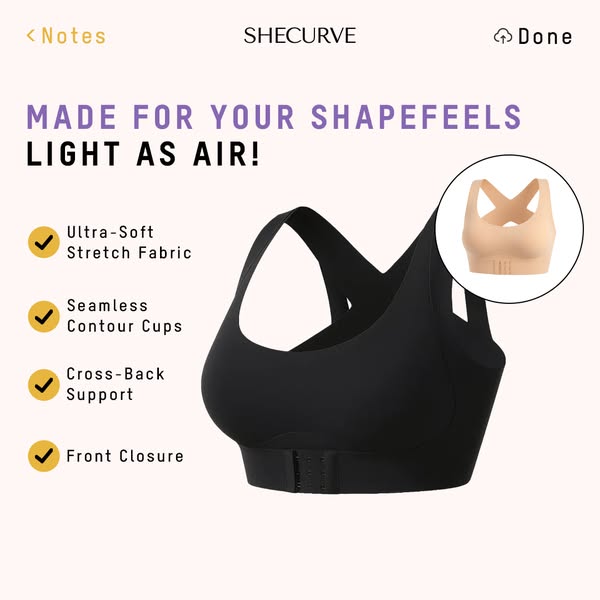 💖 🚗Delivered within five working days🔥⚡ Front-fastening criss-cross strap, wire-free posture-correcting bra ✨