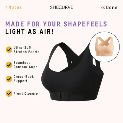💖 🚗Delivered within five working days🔥⚡ Front-fastening criss-cross strap, wire-free posture-correcting bra ✨