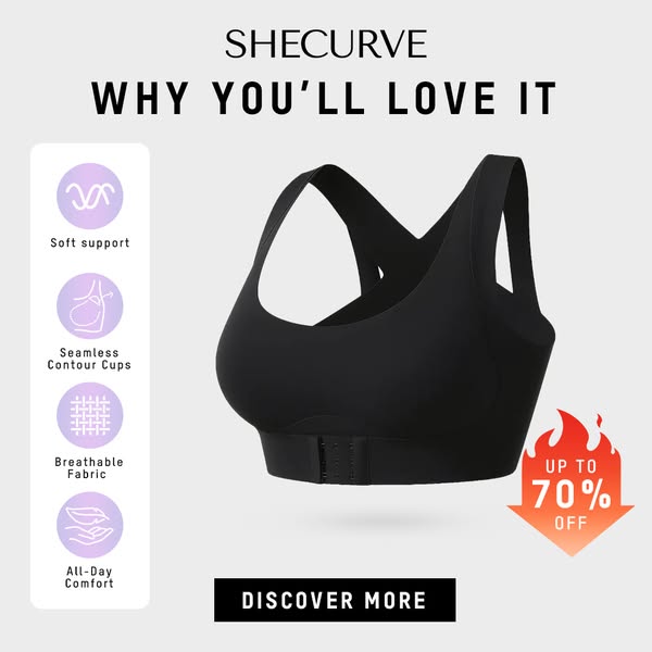 💖 🚗Delivered within five working days🔥⚡ Front-fastening criss-cross strap, wire-free posture-correcting bra ✨
