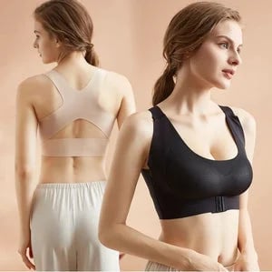 💖 🚗Delivered within five working days🔥⚡ Front-fastening criss-cross strap, wire-free posture-correcting bra ✨