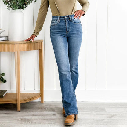 🔥 Nyttårs spesialtilbud: 50% avslag 🎅 Stilige Plus Size High Stretch Tummy Tightening Jeans