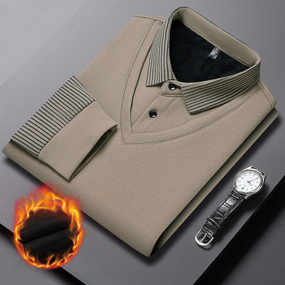 💕Men's Lapel Faux Two-Piece Knitted Shirt