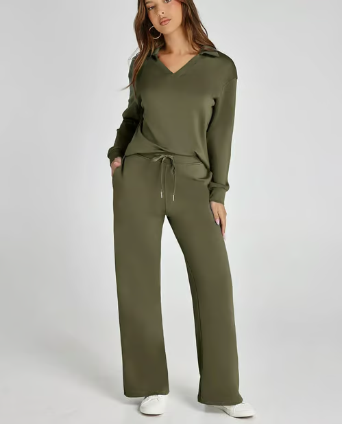 Spring 50% Off Sale-Women’s 2 Piece Lounge Set with Long Sleeves