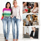 🔥 Nyttårs spesialtilbud: 50% avslag 🎅 Stilige Plus Size High Stretch Tummy Tightening Jeans