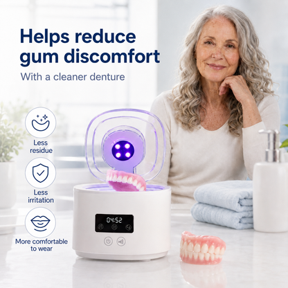 🦷 Denture Dome Ultrasonic UV-C Cleaner – For a fresher, cleaner denture in just 5 minutes