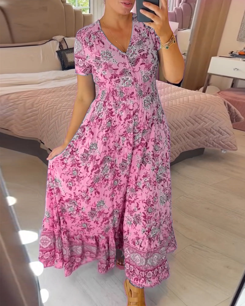 💃Floral Print V-neck Dress