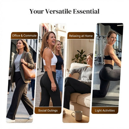 🧘‍♀️Women's High Waist Wide Leg Pants – Soft stretch fabric, gentle tummy control! Flattering fit for every shape. Easy pull-on, no tricky buttons. Your everyday essential. 🧵🦵