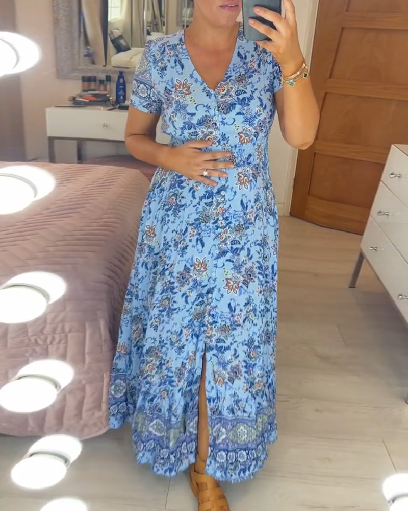 💃Floral Print V-neck Dress