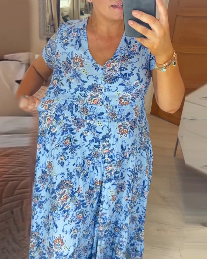 💃Floral Print V-neck Dress