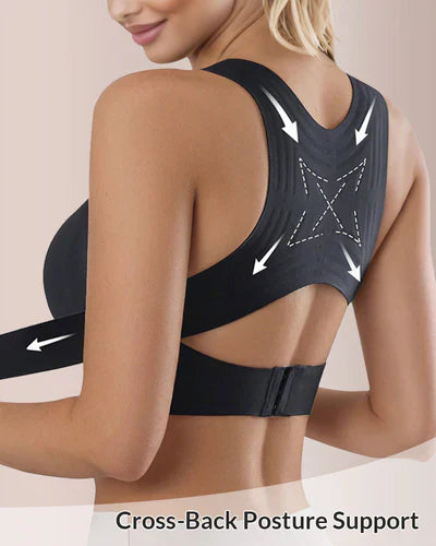 💖 🚗Delivered within five working days🔥⚡ Front-fastening criss-cross strap, wire-free posture-correcting bra ✨