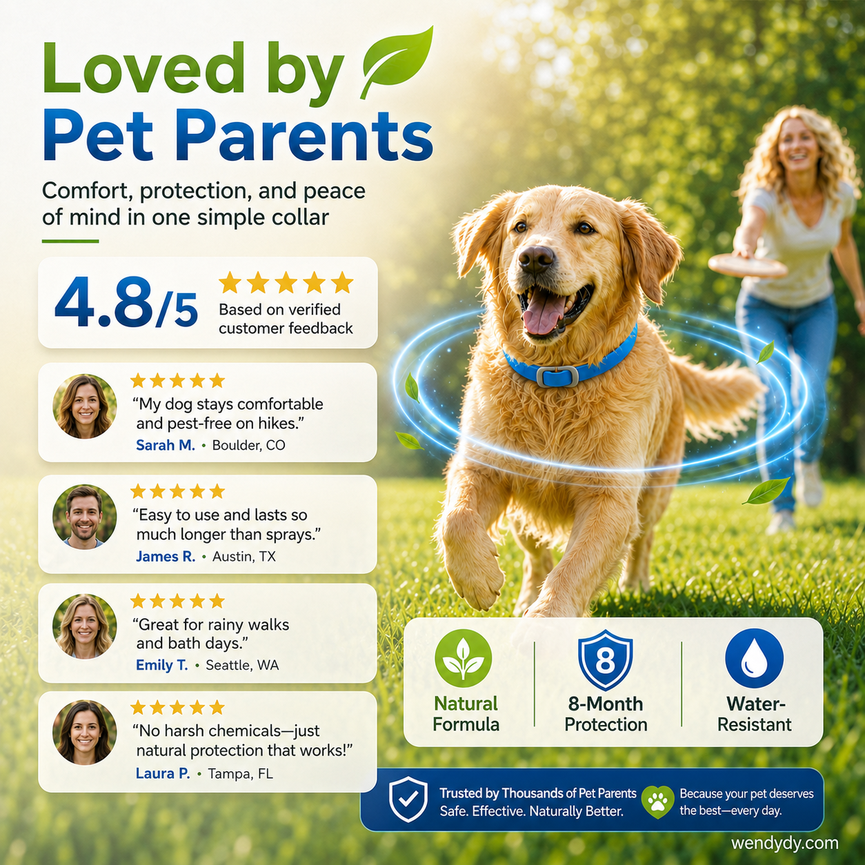 🥳2026 HOT SALE🥳💞50K+ SOLD!🌿🛡️ 50% OFF! Natural Essential Oil Pet Collar – 8‑month flea & tick protection. Plant‑based, no harsh chemicals. Safe for dogs & cats! 🐾✨