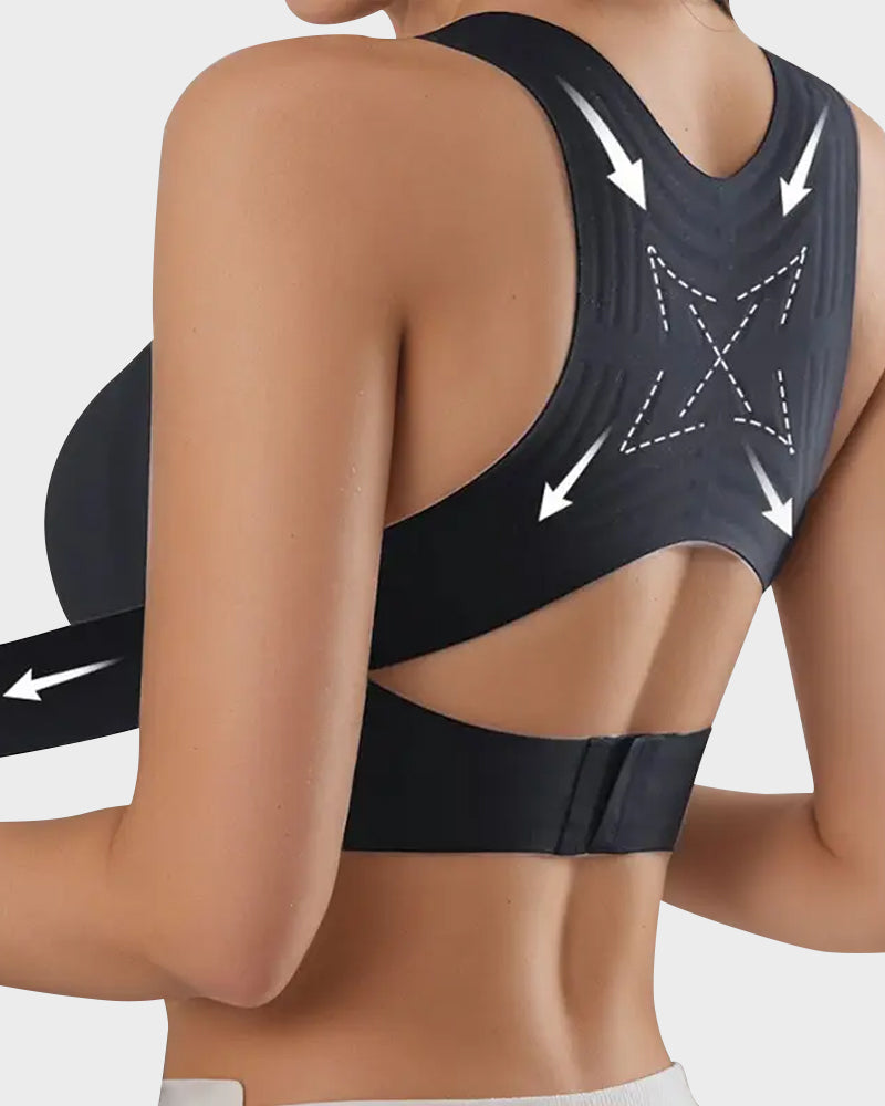 💖 🚗Delivered within five working days🔥⚡ Front-fastening criss-cross strap, wire-free posture-correcting bra ✨