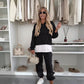 🩷🩷Løst sweatshirtsett med hette og spleis for kvinner