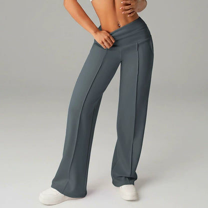 🧘‍♀️Women's High Waist Wide Leg Pants – Soft stretch fabric, gentle tummy control! Flattering fit for every shape. Easy pull-on, no tricky buttons. Your everyday essential. 🧵🦵