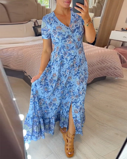 💃Floral Print V-neck Dress