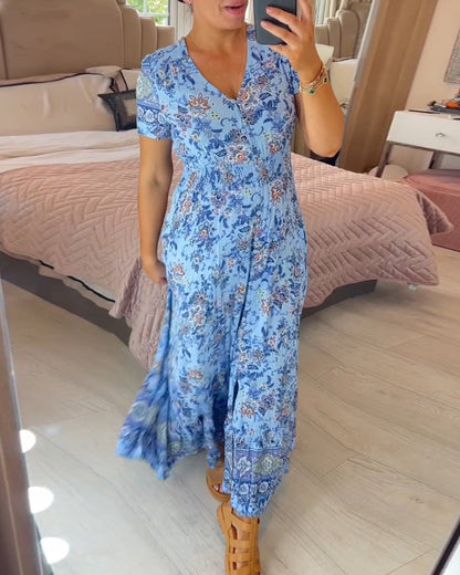 💃Floral Print V-neck Dress