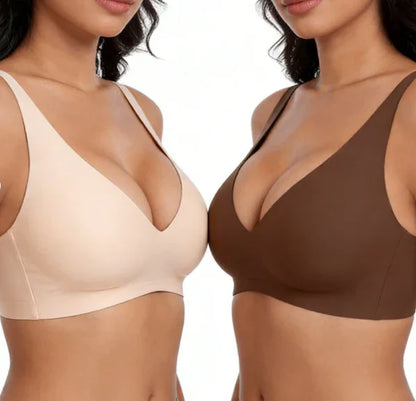 💗LAST DAY SALE 50% OFF⚡50K+ SOLD💕 Jelly Wireless Womens Comfortable Wireless Bras Push Up Bralettes Seamless Tshirts Bras Deep V Everyday Bras