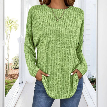🎁Casual Long-Sleeve Top – Soft Knit, Loose Fit & Versatile Style for All Body Types 🌸🧥
