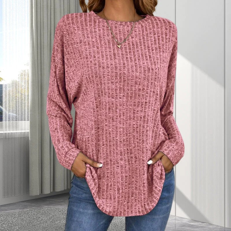 🎁Casual Long-Sleeve Top – Soft Knit, Loose Fit & Versatile Style for All Body Types 🌸🧥