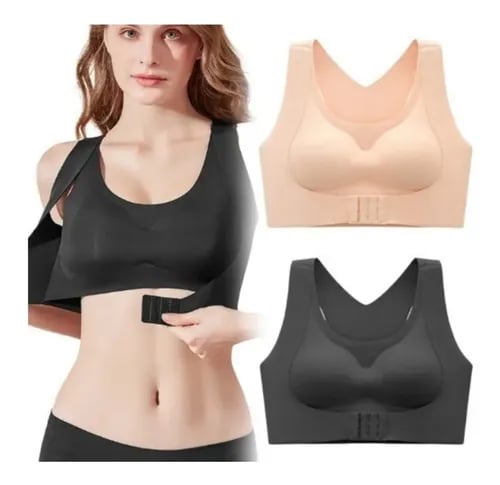 💖 🚗Delivered within five working days🔥⚡ Front-fastening criss-cross strap, wire-free posture-correcting bra ✨