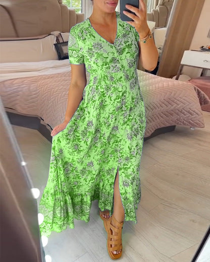 💃Floral Print V-neck Dress