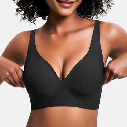 💗LAST DAY SALE 50% OFF⚡50K+ SOLD💕 Jelly Wireless Womens Comfortable Wireless Bras Push Up Bralettes Seamless Tshirts Bras Deep V Everyday Bras