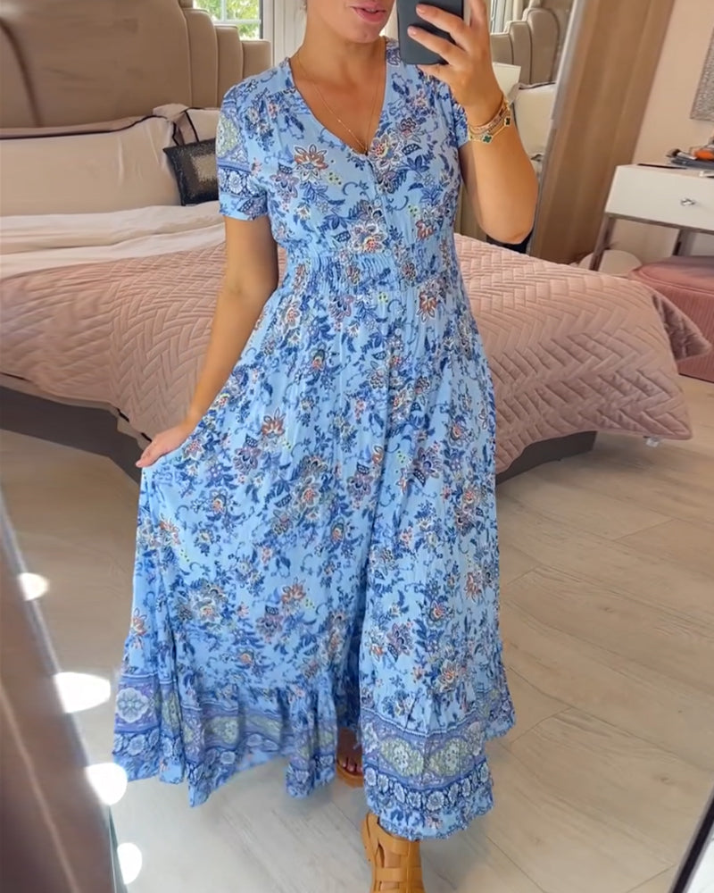 💃Floral Print V-neck Dress
