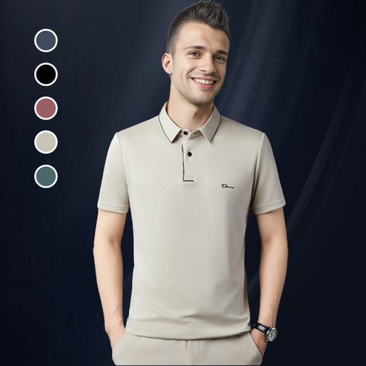 Ice Silk Business Casual skjorte med revers for menn👚