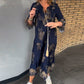 Løstsittende vintagekjole med V-utringning