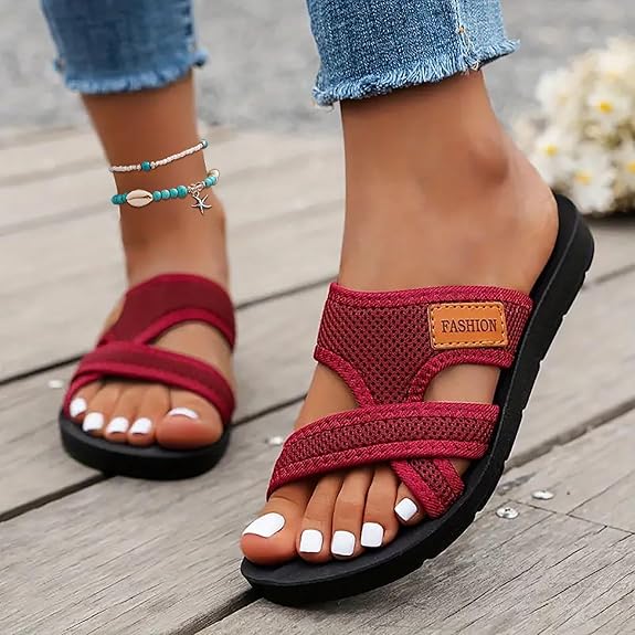 💕Enjoy the comfort💕Wide Feet Comfortable Open Toe Flat Sandals