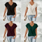 💥BIG SALE👚Elegant kortermet T-skjorte med vridd V-hals